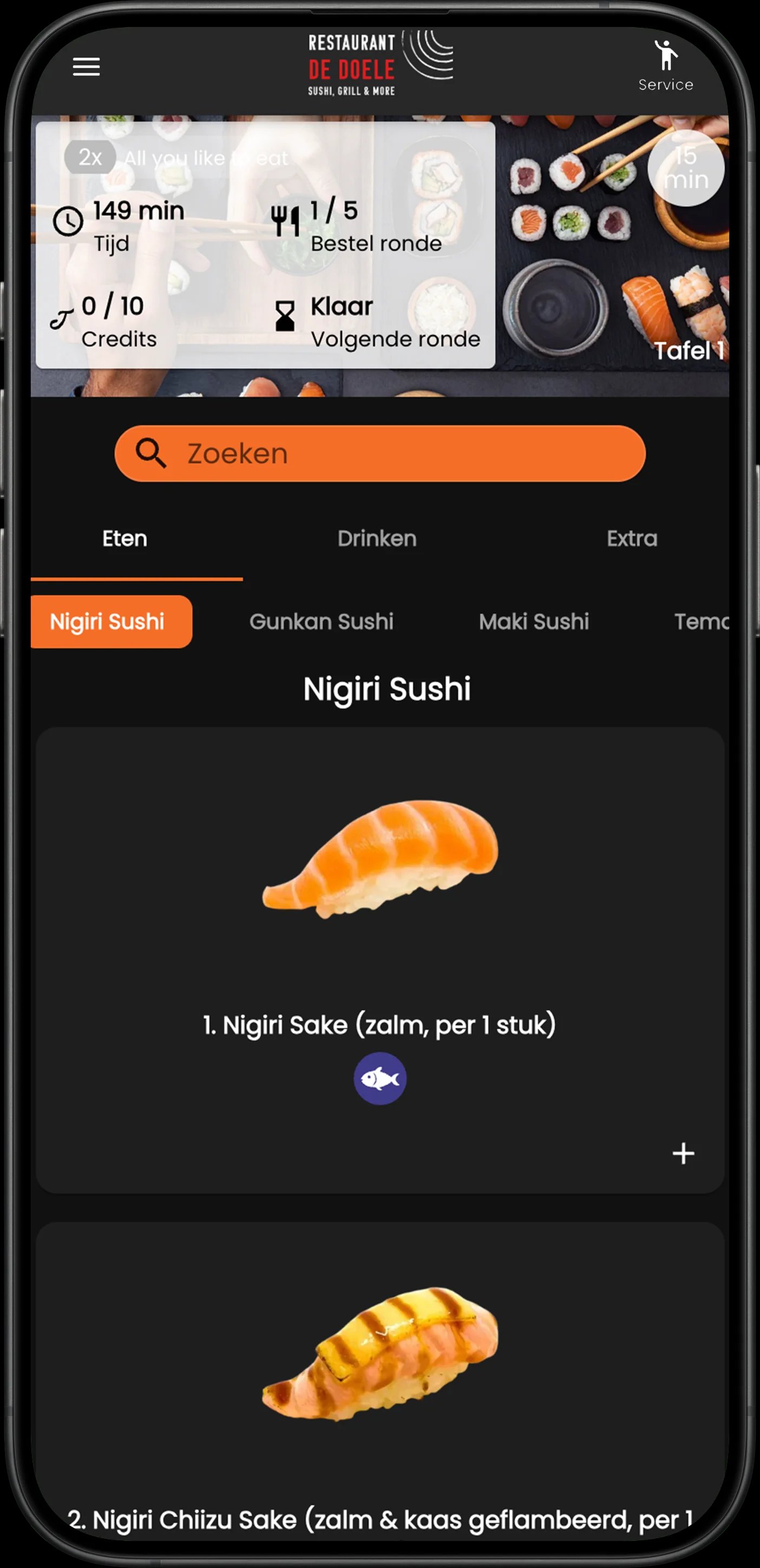 All-you-can-eat QR-bestellen bij Restaurant De Doele - digitale rondes en keukenflow