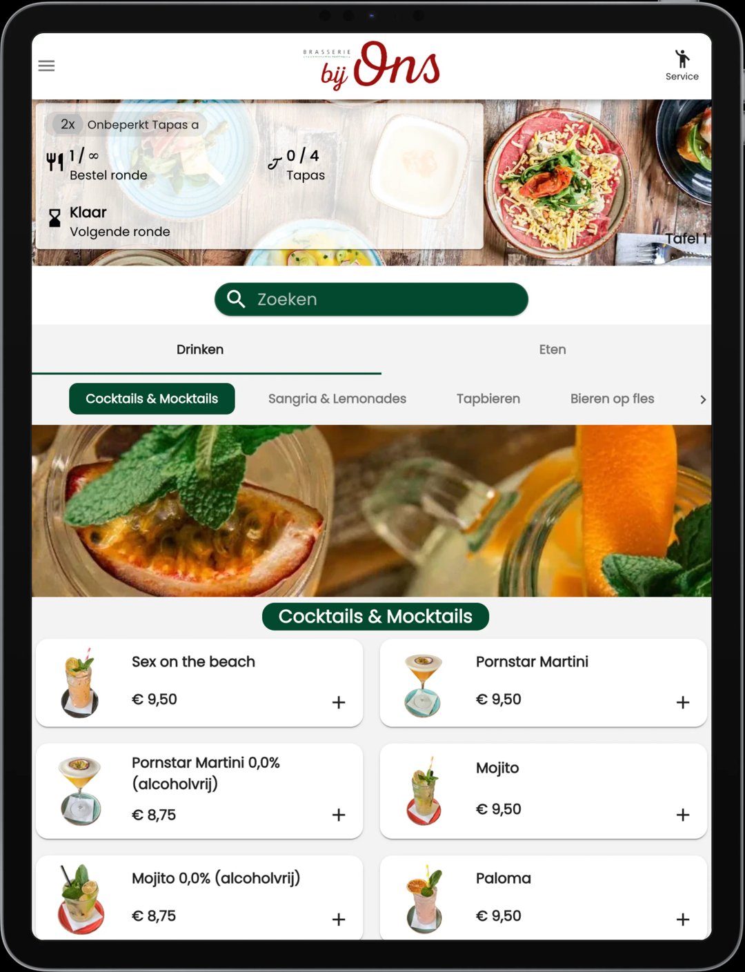 Jamezz All You Can Eat tablet ordering - brasserie