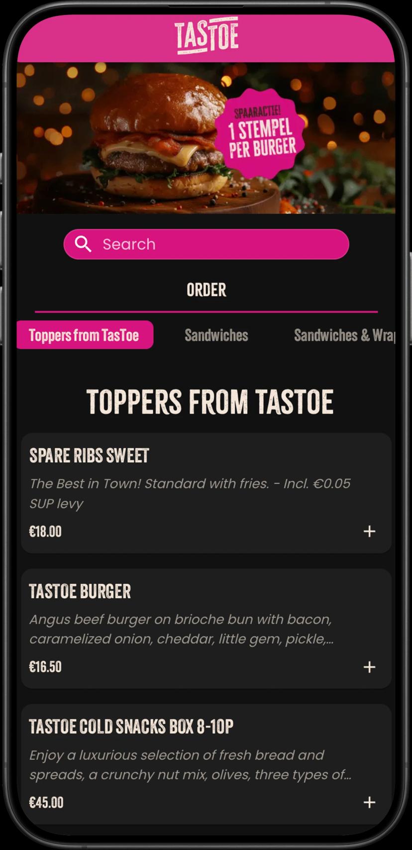 Jamezz QR bestellen bij Tastoe restaurant - Mobiel QR menu bestelsysteem voor horeca