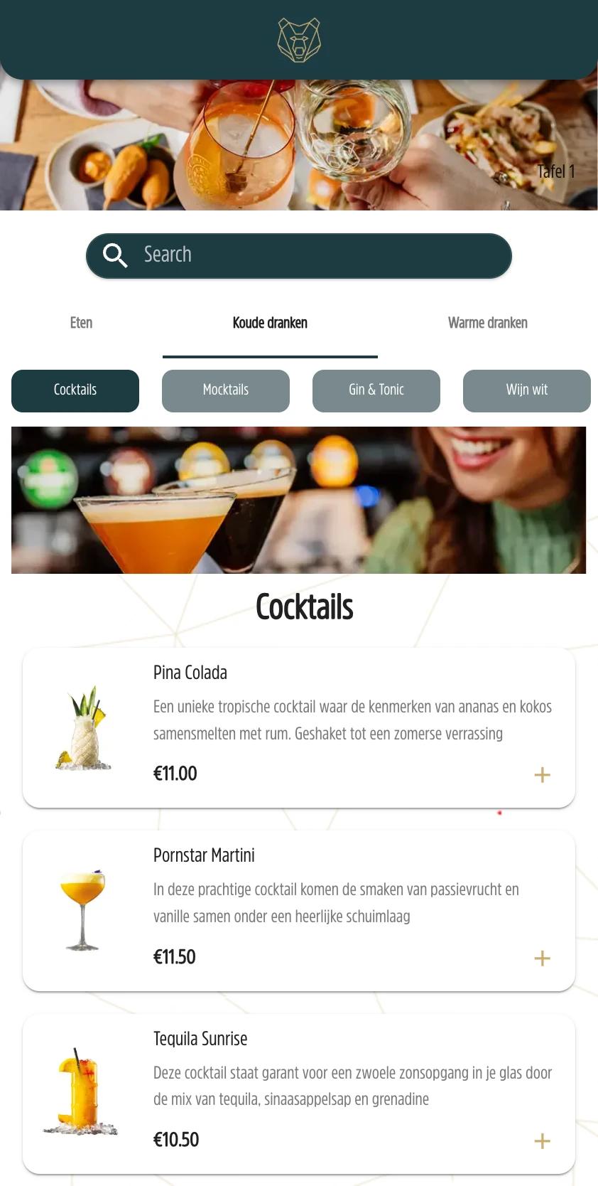 Jamezz tablet ordering custom design - Fully customizable tablet menu design with own branding and colors