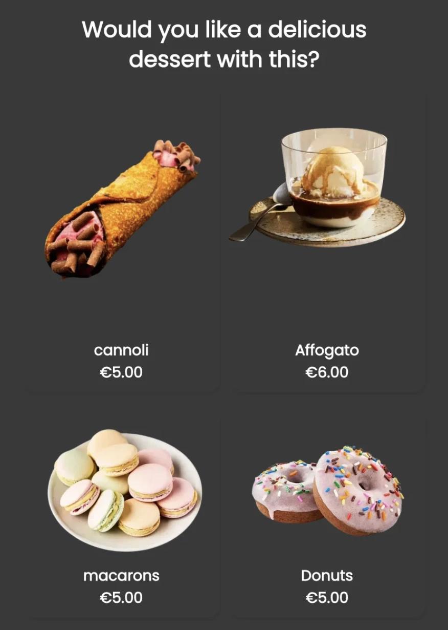 Jamezz tablet ordering smart upselling - Automatic product suggestions during tablet ordering