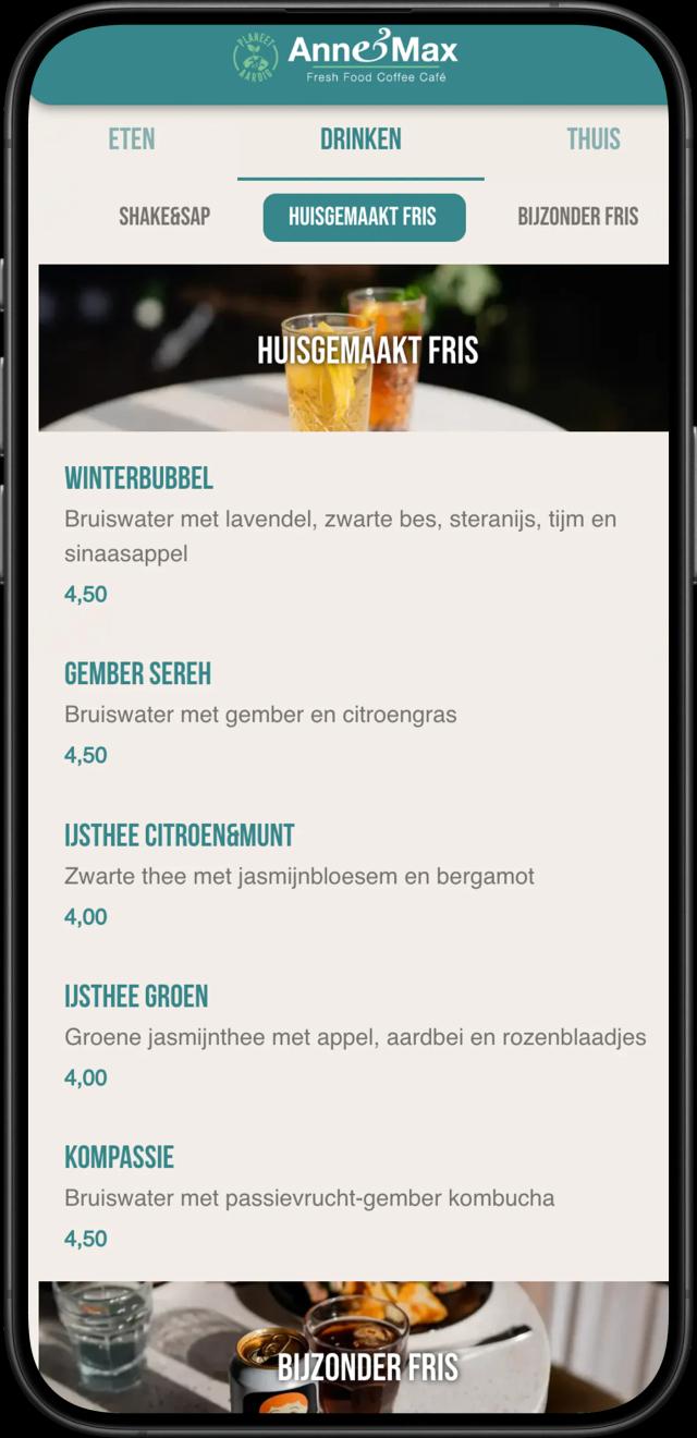 Jamezz mobiele bestelapp - Anne&Max mobiele bezorg en afhaal app